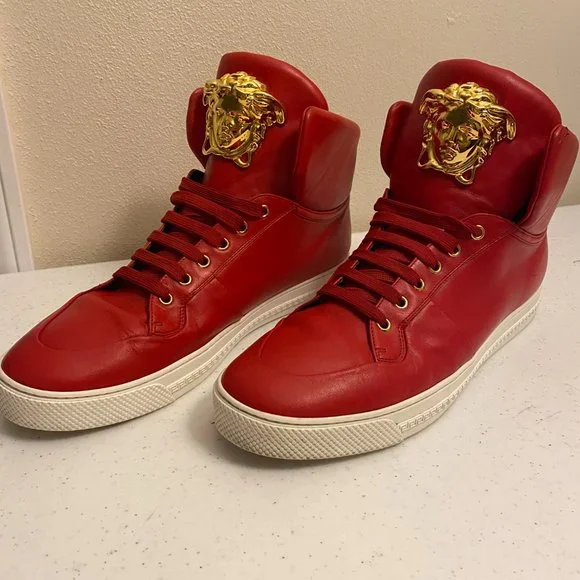 Versace Palazzo Medusa Triple Red High Top Leather - Picture 2 of 5